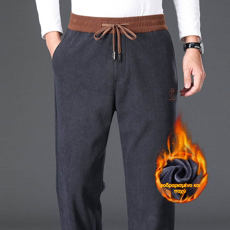 🔥【Νέα άφιξη】🔥Υψηλής ποιότητας βαμβακερό παντελόνι, με έξτρα πάχος και fleece επένδυση, άνετο και καθημερινό