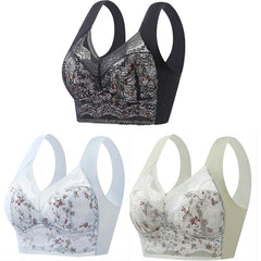 🔥【3 bucăți】【Reducere la ofertă】💕🎁Sutien fără cusături din mătase de gheață de mărime mare – respirabil și reglabil [40kg-100kg]