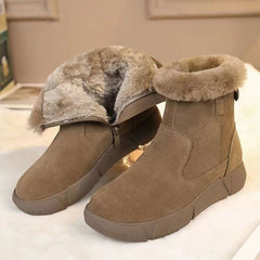 👢【35-41】Νέο στυλ χειμώνα📢 ζεστές και μοντέρνες μπότες χιονιού με προσθήκη βελούδου, αδιάβροχες και αντιολισθητικές--3854996