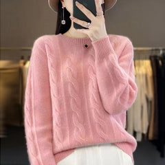 【S-3XL】🤩Pulover moale tricotat, cu guler rotund, nou pentru iarnă