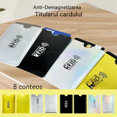8 bucăți 🔒 8 huse cu blocare RFID pentru carduri – Protecție pentru carduri bancare și de identitate