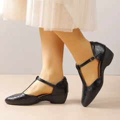 👡 sandale cu platformă tip pană, stil franțuzesc retro, cu decupaje și design aerisit