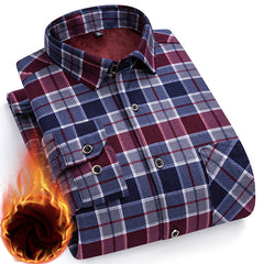 👔Cămașă bărbătească nouă călduroasă, din fleece, cu două fețe, potrivită pentru iarnă, elegantă și versatilă