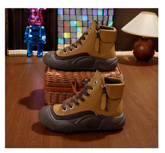 👢✨【35-40】2024 noi cizme din piele cu talpă groasă, la modă pentru toamnă