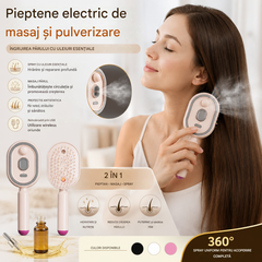 📢📢Ofertă specială!! ⏰Pieptene electric de masaj cu spray airbag și ulei esențial, pieptene pentru hrănire și pulverizare✨🔥