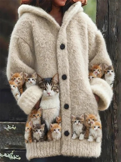 💥【Sosire nouă】🐱Jachetă polar drăguță cu glugă