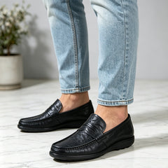 ✨Mocasini Bărbați din Piele Naturală Premium: Talpă Moale Flexibilă, Corectarea Posturii și Calmare Durere de Picioare