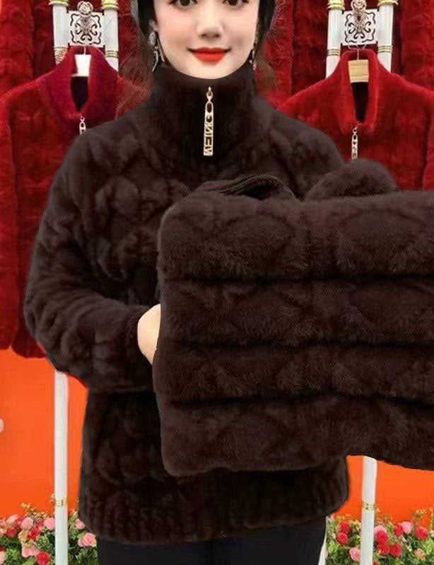 🔥【Κατάλληλο για βάρη 40-100KG】Παλτό από φλις βιζόν για τον χειμώνα