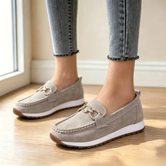 ✨ Confort absolut și stil retro! Mocasini casual slip-on cu cataramă metalică (Piele moale / Talpă flexibilă anti-șoc / Ușor de încălțat / Culori: Negru, Maro, Albastru, Kaki, Gri / Mărimi 36-43)! 👟