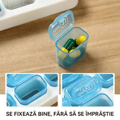Organizator Lunar de Pastile 31 de Zile, Cutie Medicamente Compartimentată și Detașabilă, Casetă Transparentă cu Numere pentru Bătrâni și Călătorii