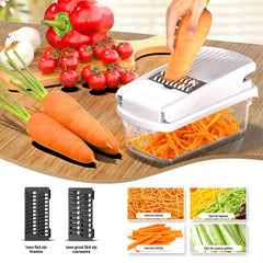 Set 15 Piese Dispozitiv de Tăiat Legume de Bucătărie, Răzătoare Profesională pentru Cartofi și Ceapă, Feliere și Mărunțire Rapidă, Separator Ouă Inclus