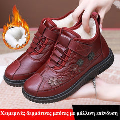😍【36-42】✨Cizme de iarnă din piele cu căptușeală de lână - Talpă moale, antiderapante, extra călduroase
