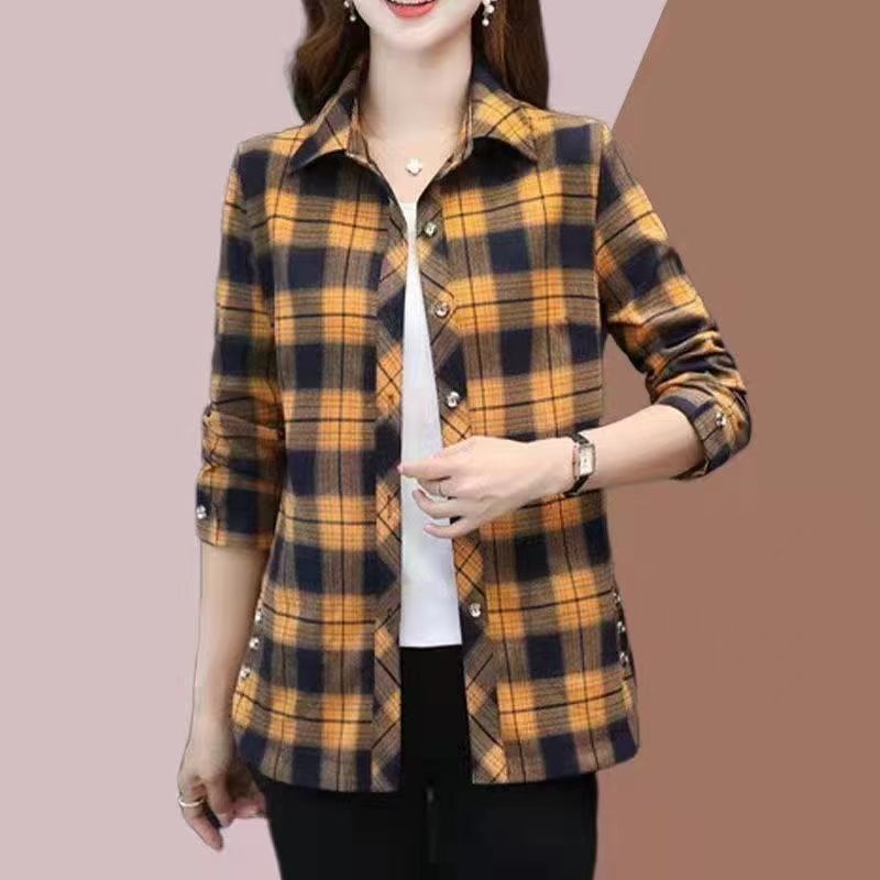 🎁【L-5XL】💕Νέα μοντέρνα και ευέλικτα φθινοπωρινά καρό πουκάμισα για γυναίκες，Μοναδικό πουκάμισο！