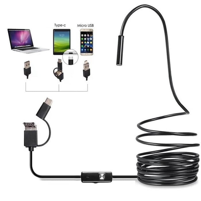(Tip-C, USB, Micro USB) Endoscop 3 în 1, 5 m