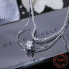 💖💎Colier elegant cu două straturi, cu claviculă din argint S925 cu diamante