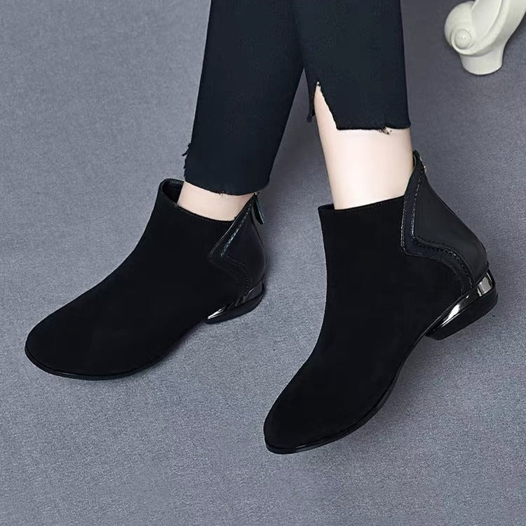 🔥【Μεγέθη 35-41】Νέες μπότες Martin Φθινόπωρο/Χειμώνας 2025, Patchwork από κασμίρ και δέρμα αγελάδας