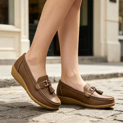 Mocasini de damă din piele naturală – Colecția 2026 (Talpă moale și groasă / Confort maxim pentru plimbări / Mărimi mari 35–44) ✨👞