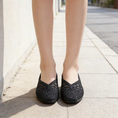 🛍️ Nou în Colecție: Saboți Dama din Plasă cu Pietre Strălucitoare ✨ Papuci Semidecupați cu Toc Mic și Stabil | Eleganți & Confortabili