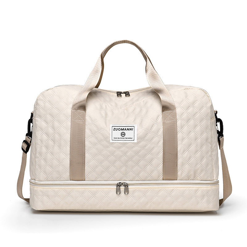 🔥Geantă de călătorie elegantă, de mare capacitate, cu design separat pentru utilizare umedă și uscată, potrivită pentru yoga și fitness.