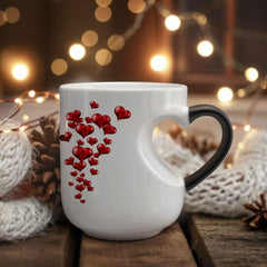 💝Cană ceramică de Ziua Îndrăgostiților cu inimă mâner care își schimbă culoarea✨