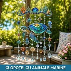 🌊💎Clopoțel de vânt din cristal cu tematică marină – decorațiunea ideală pentru grădina și balconul tău