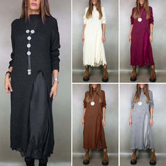 【Rochie + Pulover】👗Set nou de dantelă, design despicat, model pulover
