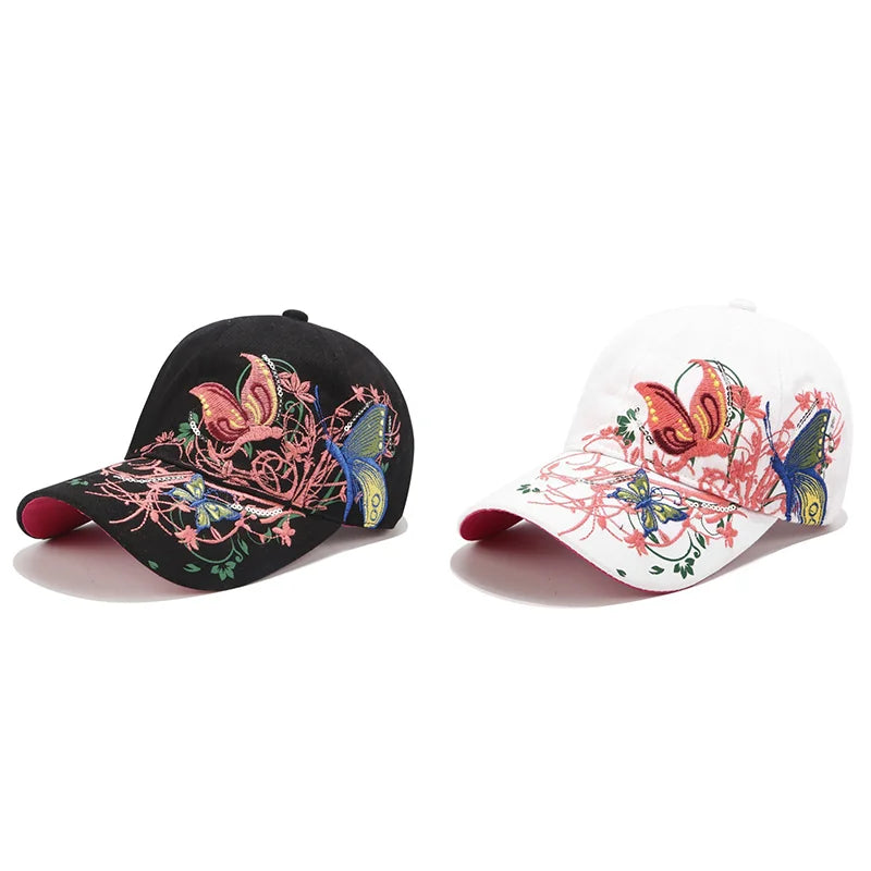 Accesoriul Perfect de Vară 2026 ✨ Șapcă Stil Coreean cu Broderie Fluturi și Paiete 🧢 Protecție Solară & Stil Inconfundabil ✨ Oferta Limitată: 【1+1 GRATIS】!
