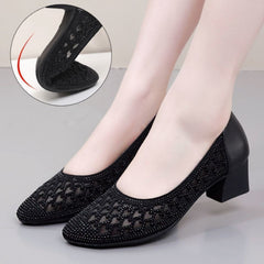 50% reducere la produsele noi 🔥【35-41】Sandale de damă din plasă cu strasuri și respirabile💎