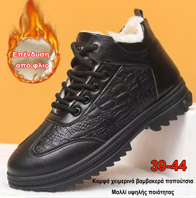 🏆【39-44】🔥 Pantofi bărbătești de iarnă din bumbac, căptușeală din lână, talpă groasă