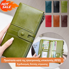 💼【Lucrat manual】Portofel multifuncțional de damă din piele naturală