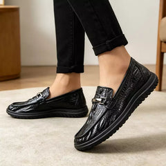 Mocasini Bărbătești din Piele cu Textură de Crocodil – Stil Business Casual, Eleganți și Confortabili