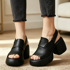 Sandale Moderne cu Platformă și Toc Gros – Stil Minimalist, Stabilitate Maximă și Confort Zilnic! 👡✨