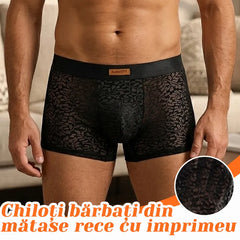 🩲🧊【Set de 3】Boxeri bărbătești din material răcoros tip mătase de gheață — ultra elastici, fără cusături, confort maxim