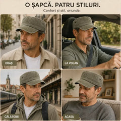 🧢 Șapcă bărbătească elegantă din bumbac pur cu cozoroc plat — evidențiază stilul masculin