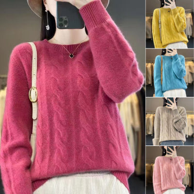 【S-3XL】🤩Νέο χειμερινό μαλακό πλεκτό πουλόβερ με στρογγυλή λαιμόκοψη