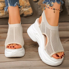 ✨Sandale de Damă cu Platformă și Mesh Aerisit – Înălțime 9.5cm, Stil Casual și Confortabil pentru Vară
