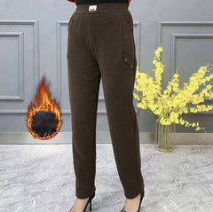 🎁👖Pantaloni casual largi, cu căptușeală groasă din fleece, mărimi mari, potriviți pentru toate tipurile de corp