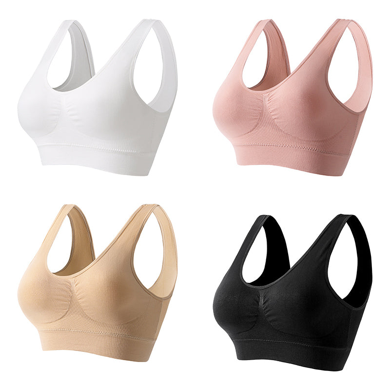 【4 bucăți】【S-5XL】Sutien push-up fără sârmă, sexy și mărime mare