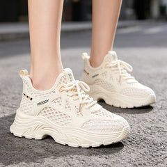 Adidași Stil Coreean „Chunky” cu Plasă Ultra-Respirabilă: Ușori, Cu Platformă, Mărimi 35-40