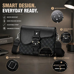 💼 Stil street-style și eleganță masculină! Geantă crossbody bărbătească tip Saddle (Cataramă tactică metalică / Curea lată multicoloră)! ✨