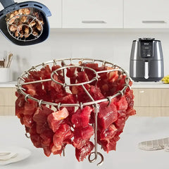 🍢🍖🍗Gratar din otel inoxidabil 304 cu 24 de frigarui pentru cuptorul cu aer friteu