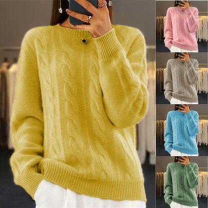 【S-3XL】🤩Νέο χειμερινό μαλακό πλεκτό πουλόβερ με στρογγυλή λαιμόκοψη