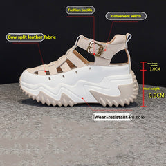 【35-40】2025, vară, stil nou, versatile, la modă, lejere, sandale cu talpă groasă