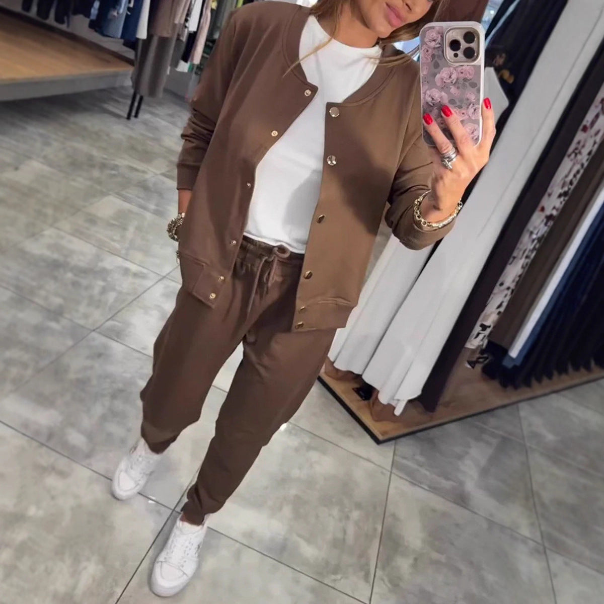 🧥🌙 Confortabil și elegant, setul casual de hanorac și jachetă este acum disponibil! 💃【Bluză + Pantaloni】