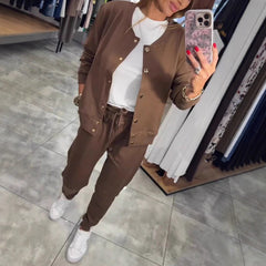🧥🌙 Confortabil și elegant, setul casual de hanorac și jachetă este acum disponibil! 💃【Bluză + Pantaloni】
