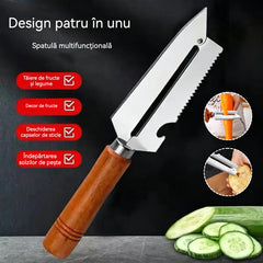 ✨ Decojitor de Bucătărie Multifuncțional: fabricat din oțel inoxidabil cu mâner ergonomic, ideal pentru fructe, legume și carne 🔪