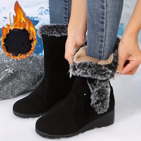 👢 Ghete de zăpadă de damă din piele naturală de înaltă calitate pentru toamnă și iarnă