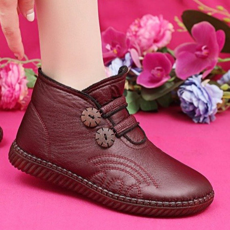 💥【Mărimi 35-40】Pantofi de damă, din piele, lucrați manual, bumbac, antiderapanți