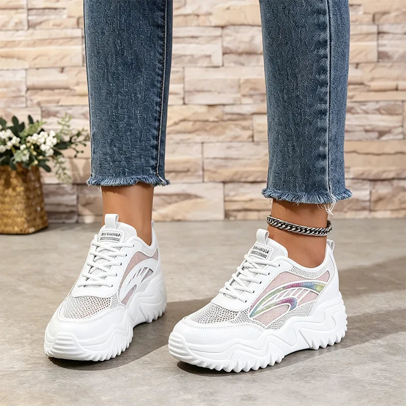 👟【+5 cm înălțare】pantofi casual la modă din plasă respirabilă｜model versatil de vară ✨