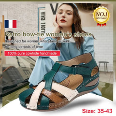 🔥🩰【35-43】Sandale de damă cu platformă din piele moale, decupate